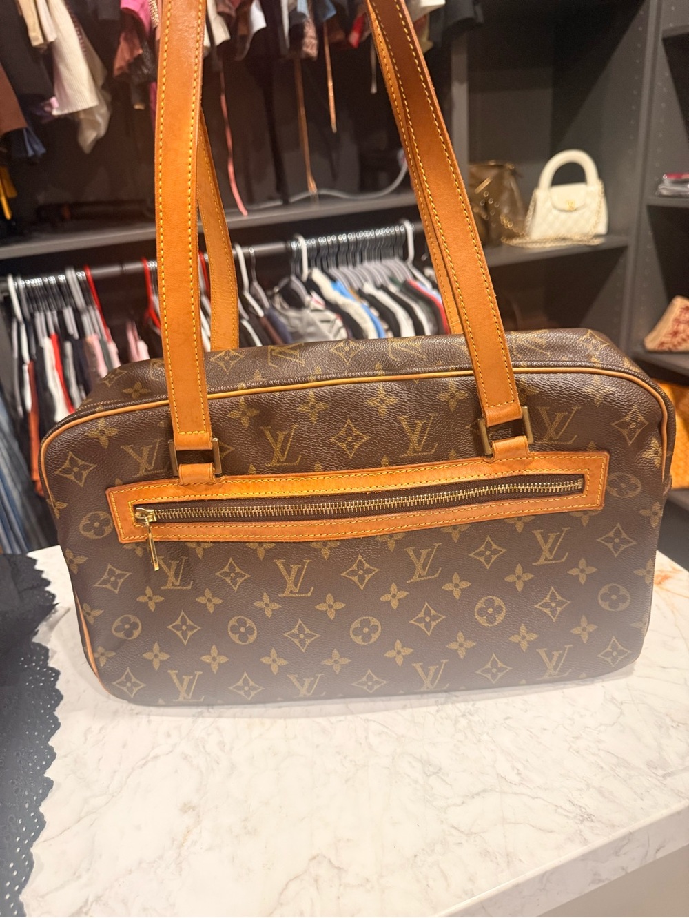 Louis Vuitton Brown and Tan Monogram Tote
